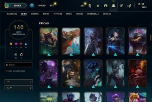 Promoção Conta Lol Lvl 587 Unranked Com 140 Skins Main Zed - League of Legends