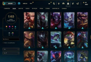 Promoção Conta Lol Lvl 587 Unranked Com 140 Skins Main Zed - League of Legends