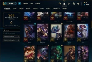 Conta ouro 1 com 17 skins e 71 champs - League of Legends LOL