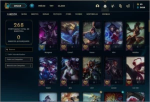 Conta ouro 1 com 17 skins e 71 champs - League of Legends LOL