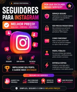 Seguidores para Instagram - Redes Sociais