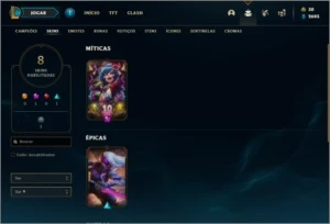 Conta prata 3 com 25 champs e 8 skins + 2 Espolios - League of Legends LOL