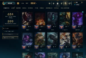 Unranked com TODOS os Champs e 278 Skins +3 Prestigios - League of Legends LOL