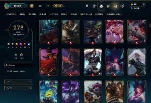 Unranked com TODOS os Champs e 278 Skins +3 Prestigios - League of Legends LOL