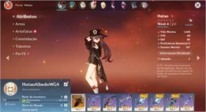 Conta Genshin Impact AR 7 com Hutao + Albedo +Túmulo do Lobo