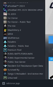 Steam com Destiny2, cs2, Dbz fighterz, xenoverse