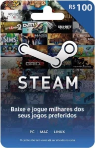 Steam <span style='color: red;'>Gift</span> Card - Cartão Pré Pago R$ 100