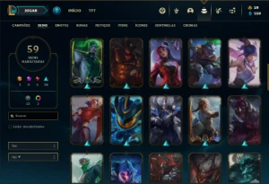 Conta Unranked com 85 Champs e 59 Skins - League of Legends LOL