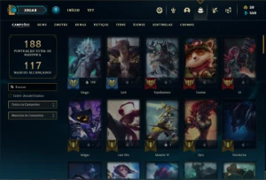 Conta Unranked com 85 Champs e 59 Skins - League of Legends LOL