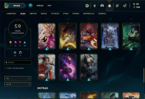 Conta Unranked com 85 Champs e 59 Skins - League of Legends LOL