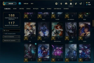 Conta Unranked com 85 Champs e 59 Skins - League of Legends LOL