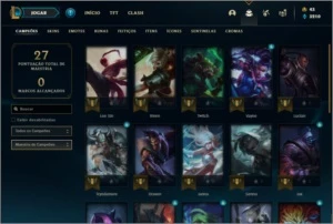 Conta Unranked com 26 Champs e 15 Skins - League of Legends LOL
