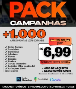 Pack Campanhas +1.000 Artes Prontas | 100% Editáveis