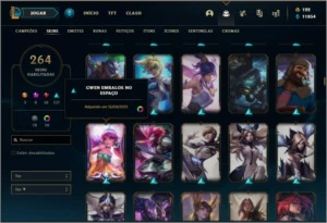 Conta platina 4 com 155 champs e 264 skins (8 Prestigios) - League of Legends LOL