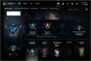 Conta platina 4 com 155 champs e 264 skins (8 Prestigios) - League of Legends LOL