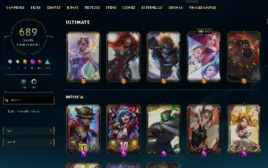 Conta com 689 skin's, 500 emotes e 539 icones.