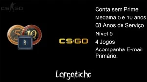 CONTA OLD STEAM 16 ANOS MEDALHAS 5 E 10 ANOS +6 JOGOS - Counter Strike CS
