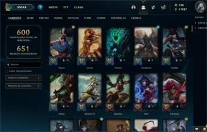 Conta Lv 358 com 315 skins e 111 Cromas - League of Legends LOL