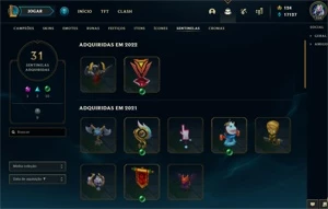 Conta Lv 358 com 315 skins e 111 Cromas - League of Legends LOL