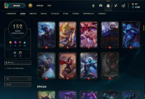Conta ferro 2 com 130 Champs e 152 Skins + 500k de Vayne - League of Legends LOL