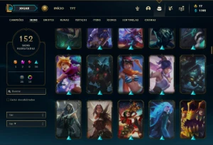 Conta ferro 2 com 130 Champs e 152 Skins + 500k de Vayne - League of Legends LOL