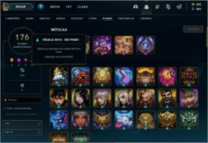 Conta de um único dono! com várias skins raras e LEVEL 100+ - League of Legends LOL
