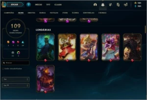 Conta de um único dono! com várias skins raras e LEVEL 100+ - League of Legends LOL