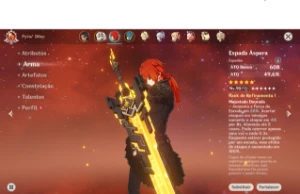 AR 55 Dehya + Sinal dos Mares, Diluc + Espadão, Nahida C1 - Genshin Impact