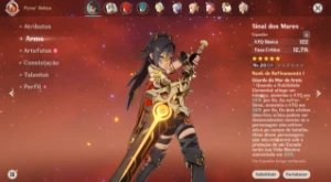 AR 55 Dehya + Sinal dos Mares, Diluc + Espadão, Nahida C1 - Genshin Impact