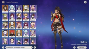 AR 55 Dehya + Sinal dos Mares, Diluc + Espadão, Nahida C1 - Genshin Impact
