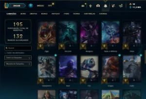 Unranked com 65 Champs e 31 Skins - League of Legends LOL