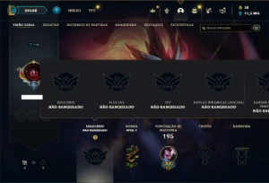 Unranked com 65 Champs e 31 Skins - League of Legends LOL
