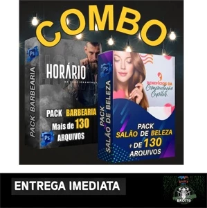 Combo Pack De Artes Salão De Beleza E Barbearia + Bônus-psd - Serviços Digitais