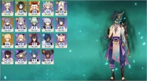 Conta com Klee + Keqing + Xiao - AR49 - Genshin Impact