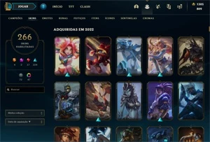 Conta LOL plat1 - 75pdl(decay) emotes de mestre + 266skins - League of Legends