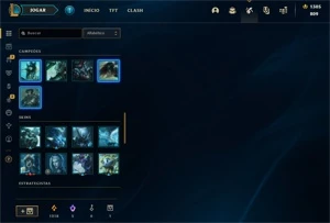 Conta LOL plat1 - 75pdl(decay) emotes de mestre + 266skins - League of Legends