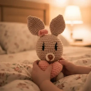 Coelhinho com Coração em Amigurumi - Artesanato e Personalizados