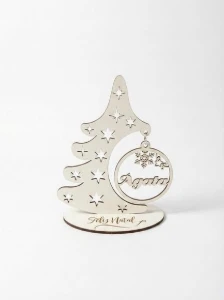 Mini Árvore de Natal com Nome em MDF - Atacado - Artesanato e Personalizados