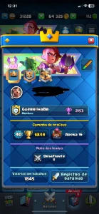 Conta clash royale arena 16 lvl 40