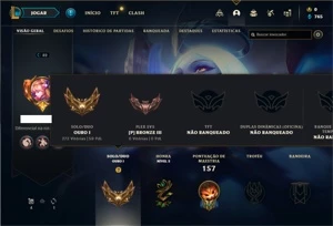 Conta ouro 1 com 41 Champs e 12 Skins + 1 Fragmento - League of Legends LOL