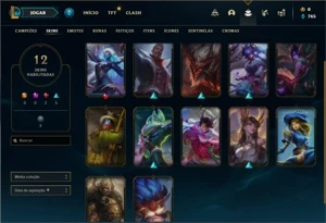 Conta ouro 1 com 41 Champs e 12 Skins + 1 Fragmento - League of Legends LOL