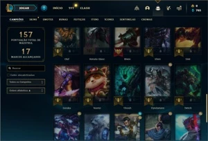 Conta ouro 1 com 41 Champs e 12 Skins + 1 Fragmento - League of Legends LOL