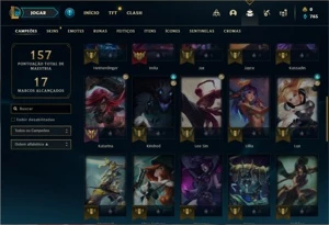 Conta ouro 1 com 41 Champs e 12 Skins + 1 Fragmento - League of Legends LOL