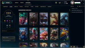 Vendo conta LoL - Diamante 5 -Todos os Campeões - 289 Skins - League of Legends