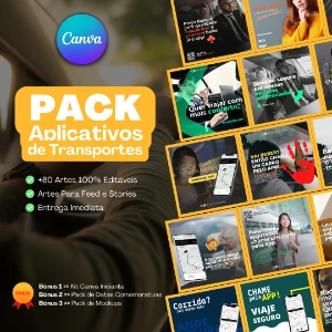 Pack Canva Para Aplicativos de Transporte / Táxi