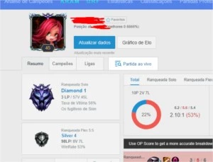 VENDO CONTA DIAMANTE 1 56% WR NICK BOM - League of Legends LOL
