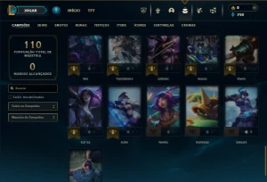 Platina 3 com 51 Champs e 16 Skins + 2 Fragmentos - League of Legends LOL