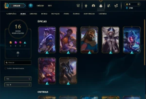 Platina 3 com 51 Champs e 16 Skins + 2 Fragmentos - League of Legends LOL