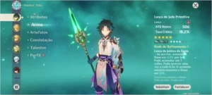 Conta genshin impacto AR 44  Xiao + lança de jade