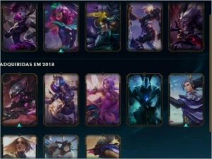 CONTA LOL OURO IV - 55 CAMPEÕES - 13 SKINS (TROCA DE EMAIL) - League of Legends